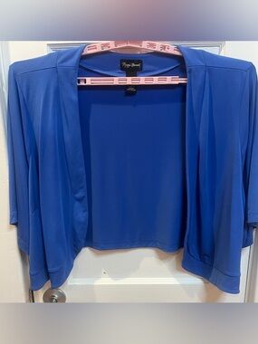Maggie Barnes blue open-front cardigan Layering top Size 4X